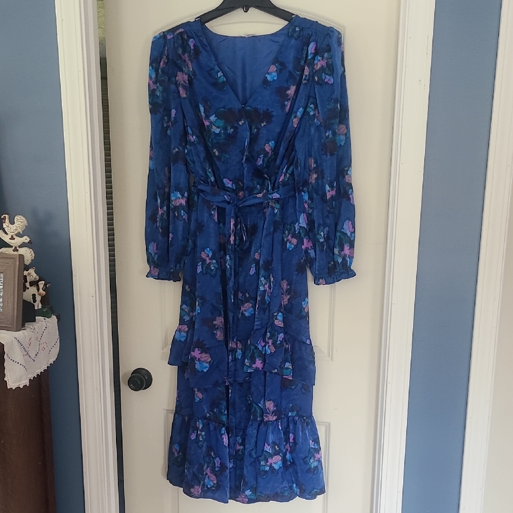 Terra & Sky Vibrant Blue Floral Dress